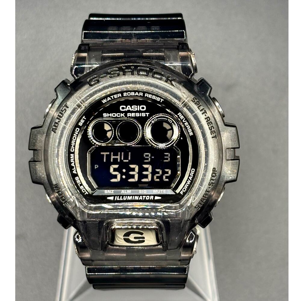 Casio G-Shock GD-X6900FB-8B Translucent Smoke Gray Silver Mirror Dial XL Watch